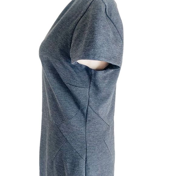 Banana Republic SS Seam Dress Gray Size 8 Tall Sheath Careerwear Midi Lined - Picture 6 of 11